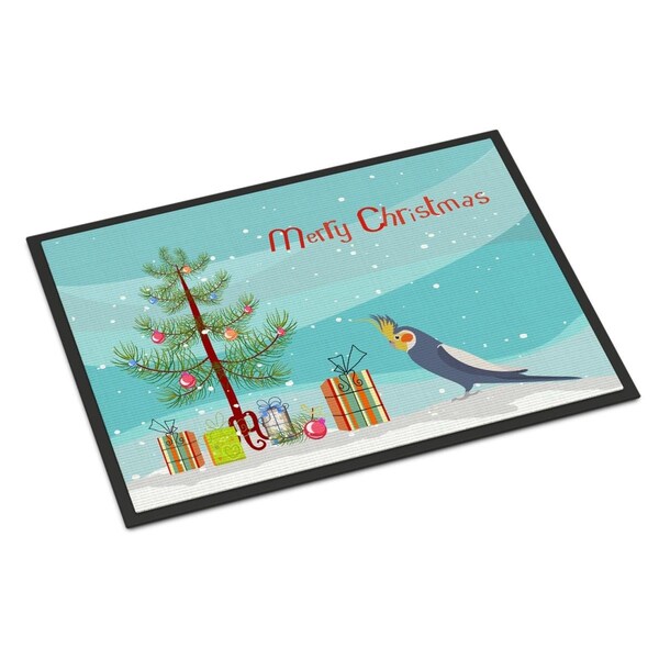 Carolines Treasures 24 x 36 in. Cockatiel Merry Christmas Indoor or Outdoor Mat CK4498JMAT - main